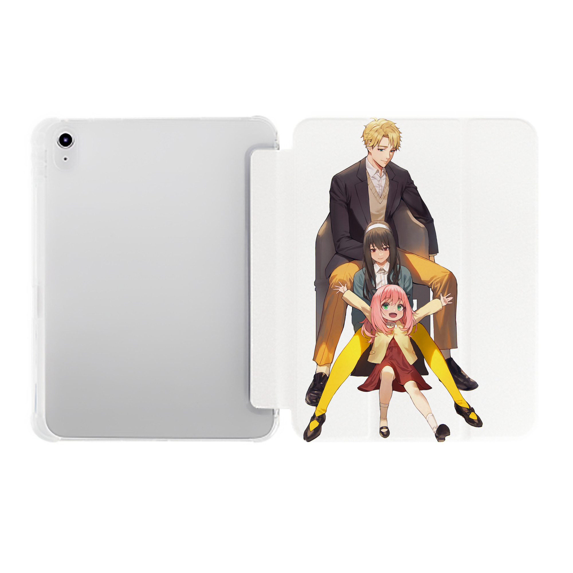 （画像用） SPY×FAMILY间谍家家酒 IPad ケース ペン収納付き 三つ折りスタンド PUレザー×シリコン 対応機種9.5/10.5/10.9インチ